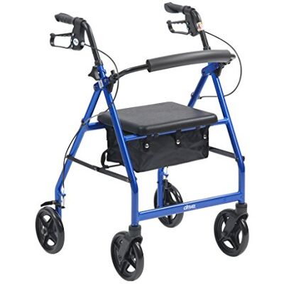 DRIVE DEVILBISS HEALTHCARE Drive Lightweight Rollator with Seat & Backrest Vivid Blue Folds Compact DRIVE DEVILBISS HEALTHCARE Drive Lightweight Rollator with Seat & Backrest Vivid Blue Folds Compact