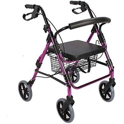 IUokLU Aluminum Alloy Folding Shopping Cart Elderly Trolley Walking Car with Seat Four Wheel Walker IUokLU Aluminum Alloy Folding Shopping Cart Elderly Trolley Walking Car with Seat Four Wheel Walker