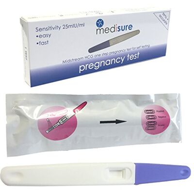 Medisure Single MIDSTREAM HCG 99.9% Accurate ONE Step Fast Home SELF Pregnancy Tests Medisure Single MIDSTREAM HCG 99.9% Accurate ONE Step Fast Home SELF Pregnancy Tests