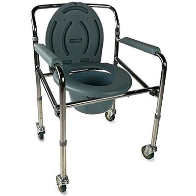 Mobiclinic , Muelle, WC Chair with Wheels, Toilet Seat for the Disabled, Seniors and Handicapped, Folding Toilet Seat Commode, Commode Chair with Armrests, Ergonomic Seat, Non-Slip Rubber Tips Mobiclinic , Muelle, WC Chair with Wheels, Toilet Seat for the Disabled, Seniors and Handicapped, Folding Toilet Seat Commode, Commode Chair with Armrests, Ergonomic Seat, Non-Slip Rubber Tips