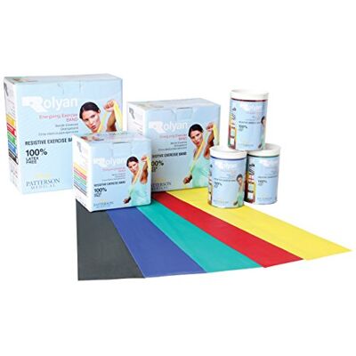 Rolyan Energising Exercise Bands, Ideal Resistance Tool for Upper and Lower Extremity Exercises to Tone Muscles and Increase Flexibility, Supports Physical Therapy, Latex Free, Red, Medium, 5m Rolyan Energising Exercise Bands, Ideal Resistance Tool for Upper and Lower Extremity Exercises to Tone Muscles and Increase Flexibility, Supports Physical Therapy, Latex Free, Red, Medium, 5m