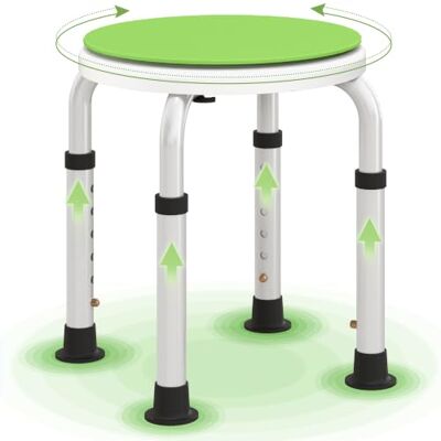 HOMCOM 360 Degree Swivel Shower Stool - Disabled Green HOMCOM 360 Degree Swivel Shower Stool - Disabled Green