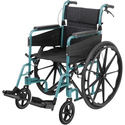 Days Self Propelled Folding Wheelchair – Lightweight Aluminium Wheelchair for Adults with Removable Footrests – Compact Mobility Aid for Travel and Daily Use – Standard 46cm Seat Width, Racing Green Days Self Propelled Folding Wheelchair – Lightweight Aluminium Wheelchair for Adults with Removable Footrests – Compact Mobility Aid for Travel and Daily Use – Standard 46cm Seat Width, Racing Green