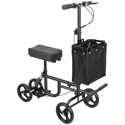 Gupeaoi Foldable Knee Scooter Walker for Adults for Foot Surgery & Ankle Injuries 300lbs Load Capacity, with Dual Handbrake,12.5" Wide Pu Seat,Height Adjustable Handle & Knee Pad Black Gupeaoi Foldable Knee Scooter Walker for Adults for Foot Surgery & Ankle Injuries 300lbs Load Capacity, with Dual Handbrake,12.5" Wide Pu Seat,Height Adjustable Handle & Knee Pad Black