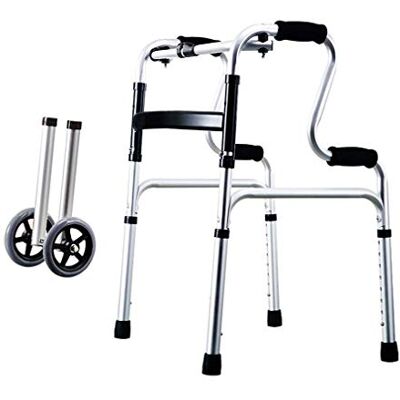 SBCGFY Walker, Shower Chair with Removable Pad,Foldable Bariatric Walker with 2 Wheels,Rolling Rollator Walking Frame Adjustable Height Cane Holder SBCGFY Walker, Shower Chair with Removable Pad,Foldable Bariatric Walker with 2 Wheels,Rolling Rollator Walking Frame Adjustable Height Cane Holder