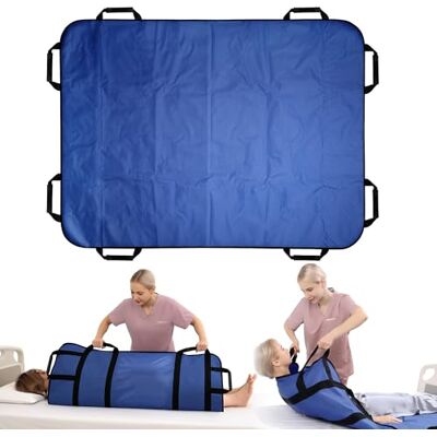 Axincardarm Slide Sheet with Handles 120 x 100cm Positioning Bed Pad Blue Elderly Obese Patient Transfer, Sliding Sheet Axincardarm Slide Sheet with Handles 120 x 100cm Positioning Bed Pad Blue Elderly Obese Patient Transfer, Sliding Sheet