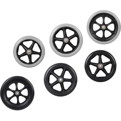 Hzomif Universal Walker Front Replacement Wheels Anti Slip Rubber 6 Inch Solid Tire Wheel Shoppin Cart Wheels Wheelchair Caster Travelling Trolley Caster(Black) Hzomif Universal Walker Front Replacement Wheels Anti Slip Rubber 6 Inch Solid Tire Wheel Shoppin Cart Wheels Wheelchair Caster Travelling Trolley Caster(Black)