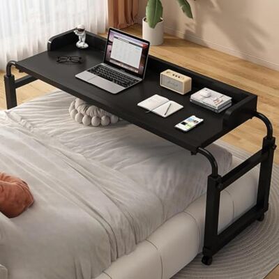 GXQFC Over Bed Table Wheeled, Mobile Adjustable Over Bed with Wheels, Over Bed Table Computer Laptop Table, Portable Convenient Reading Writing Desk for Working Dinning(Color:Black) GXQFC Over Bed Table Wheeled, Mobile Adjustable Over Bed with Wheels, Over Bed Table Computer Laptop Table, Portable Convenient Reading Writing Desk for Working Dinning(Color:Black)