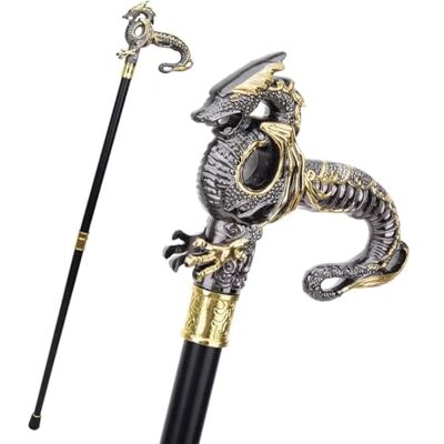 XFLHXY Gothic Dragon Cane Walking Stick, Single Point Walking Cane for Men, Collapsible 2 Pc Shaft Travel Stick for Mobility, Stability, Knee Support- Elderly Assistance Products XFLHXY Gothic Dragon Cane Walking Stick, Single Point Walking Cane for Men, Collapsible 2 Pc Shaft Travel Stick for Mobility, Stability, Knee Support- Elderly Assistance Products