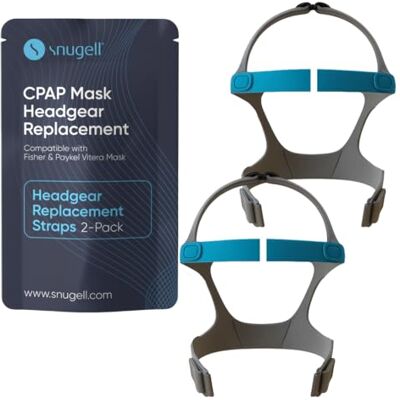 Snugell CPAP Strap Replacement for Vitera Full Face Mask Headgear – (2-Pack) -Elastic Nylon for Comfort, Durability, and Secure Fit – Accessory for Sleep Therapy Snugell CPAP Strap Replacement for Vitera Full Face Mask Headgear – (2-Pack) -Elastic Nylon for Comfort, Durability, and Secure Fit – Accessory for Sleep Therapy