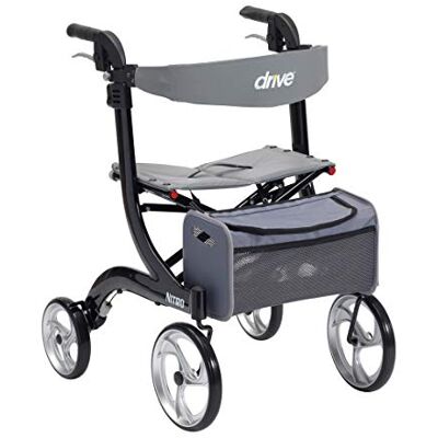 DRIVE DEVILBISS HEALTHCARE Drive DeVilbiss Nitro Rollators – Walking Aid with Wheels – Four Wheel Rollators for Adults (Standard, Black) DRIVE DEVILBISS HEALTHCARE Drive DeVilbiss Nitro Rollators – Walking Aid with Wheels – Four Wheel Rollators for Adults (Standard, Black)