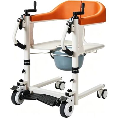 FYHCY Wheelchair Lift, Lift Chair for Patient Transfer, Bedside Commode Chair with 180° Split Seat, Shower Chair for the Disabled, Load 150 Kg A FYHCY Wheelchair Lift, Lift Chair for Patient Transfer, Bedside Commode Chair with 180° Split Seat, Shower Chair for the Disabled, Load 150 Kg A
