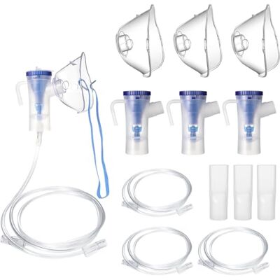 Shuul Nebulizer Replacement Parts Kit for Adults Universal Nebuliser Accessories Mask Tubing and Mouthpiece for Home & Travel Use 3 Sets Shuul Nebulizer Replacement Parts Kit for Adults Universal Nebuliser Accessories Mask Tubing and Mouthpiece for Home & Travel Use 3 Sets