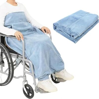 WRQIOO Winter Wheelchair Blanket for Adults, 90X120CM Wheelchair Warmer Cover Blanket, Universal Fit Winter Thickened Warm Adult Wh-eelchair B-lanket for Manual and Powered Wheel-chairs, Blue WRQIOO Winter Wheelchair Blanket for Adults, 90X120CM Wheelchair Warmer Cover Blanket, Universal Fit Winter Thickened Warm Adult Wh-eelchair B-lanket for Manual and Powered Wheel-chairs, Blue