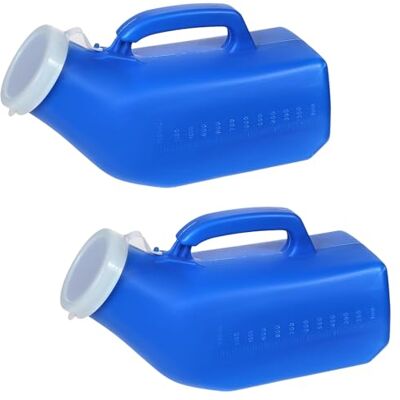 XMSHYODSM Male Urinal Bottle, 2 Pcs Reusable Urinal Pee Bottle for Men with Lid, 1200ml Emergency Urinals Bottles for Hospital Use Home Care Travel and Camping(Blue) XMSHYODSM Male Urinal Bottle, 2 Pcs Reusable Urinal Pee Bottle for Men with Lid, 1200ml Emergency Urinals Bottles for Hospital Use Home Care Travel and Camping(Blue)