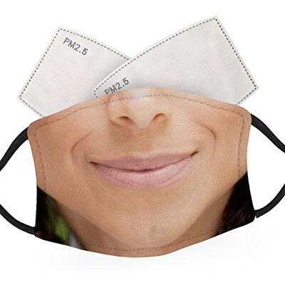 McMug Dark Skin Smiling Female Face Adult Face Masks 2 Filters Included McMug Dark Skin Smiling Female Face Adult Face Masks 2 Filters Included