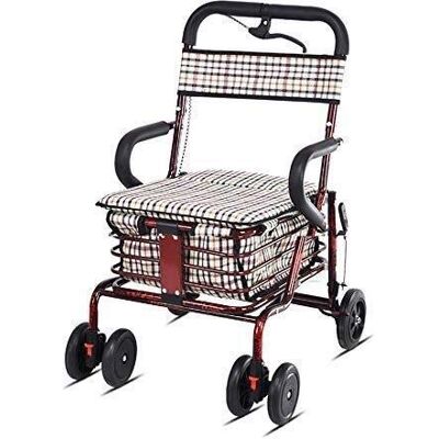 GLJTUO 4-Wheel Folding Roller Walker Folding Shopping Trolley for Adults Seniors Seniors Double the Comfort GLJTUO 4-Wheel Folding Roller Walker Folding Shopping Trolley for Adults Seniors Seniors Double the Comfort