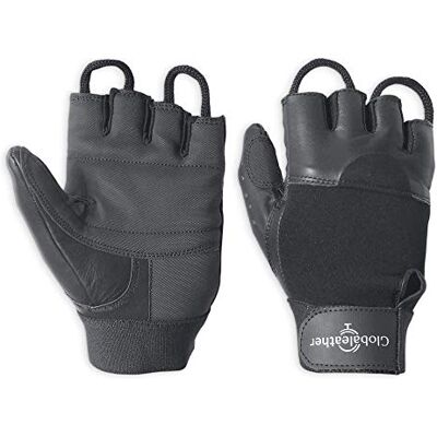 Globaleather SureGrip Fingerless Wheelchair Gloves Black (X Small) Hardwearing, Padded Breathable Leather, Rubberised Palm for Great Grip, Comfort & Durability Globaleather SureGrip Fingerless Wheelchair Gloves Black (X Small) Hardwearing, Padded Breathable Leather, Rubberised Palm for Great Grip, Comfort & Durability