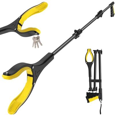 Ronivante Litter Pickers Grabber Stick, 91cm Foldable Reaching Aid with Magnetic Tip & 360° Rotating Jaw, Long Rubbish/Trash Pickup Tool for Adults, Elderly, Disabled (YellowBlack, 44 Inch) Ronivante Litter Pickers Grabber Stick, 91cm Foldable Reaching Aid with Magnetic Tip & 360° Rotating Jaw, Long Rubbish/Trash Pickup Tool for Adults, Elderly, Disabled (YellowBlack, 44 Inch)