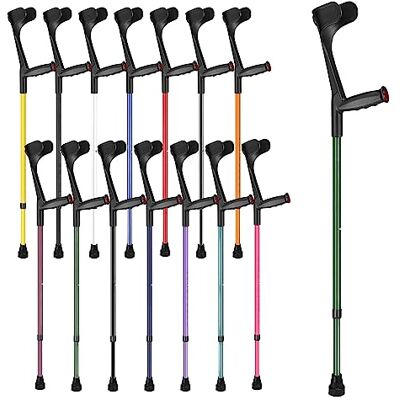 Ossenberg Soft Grip Open Cuff Crutch Green Single Height Adjustable Elbow Walking Crutch for Men Women Adults Arthritic Mobility Comfy Handle Forearm Ergonomic Injury Recovery Rehab Ossenberg Soft Grip Open Cuff Crutch Green Single Height Adjustable Elbow Walking Crutch for Men Women Adults Arthritic Mobility Comfy Handle Forearm Ergonomic Injury Recovery Rehab