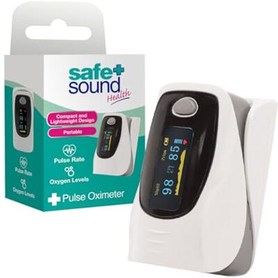 Safe & Sound Health Fingertip Pulse Oximeter – Oxygen Saturation & Pulse Rate Monitor – Compact, Portable and Easy to Use – For Adults Safe & Sound Health Fingertip Pulse Oximeter – Oxygen Saturation & Pulse Rate Monitor – Compact, Portable and Easy to Use – For Adults