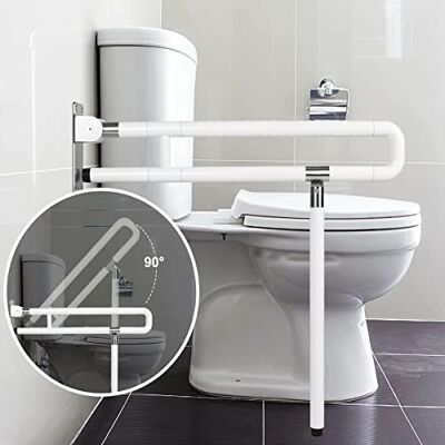 ybaymy Toilet Grab Bar Foldable Drop Down Toilet Rails Bathroom Safety Handrails Wall Mounted Toilet Support for Elderly Disabled Pregnant Anti Slip Shower Assist Aid ybaymy Toilet Grab Bar Foldable Drop Down Toilet Rails Bathroom Safety Handrails Wall Mounted Toilet Support for Elderly Disabled Pregnant Anti Slip Shower Assist Aid