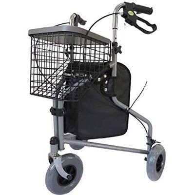 GLJTUO Shopping Rollator Walker Seniors Walking Frame Aid Lightweight Trolley Stroller Mobility Scooter Cart with Bag 3 Wheels for Eldly Double the Comfort GLJTUO Shopping Rollator Walker Seniors Walking Frame Aid Lightweight Trolley Stroller Mobility Scooter Cart with Bag 3 Wheels for Eldly Double the Comfort
