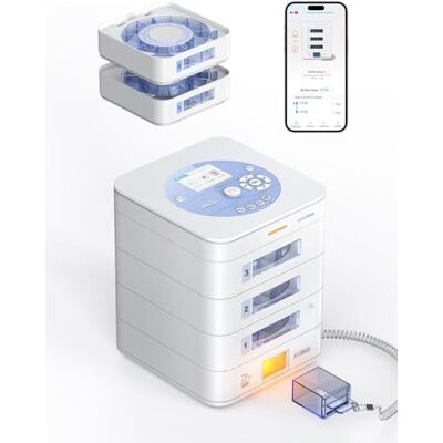 ZCJ 28-Day Automatic Pill Dispenser with App Control & LCD Display, Electronic Medication Organizer with Dual Tray System, Smart Medication Reminder with Alarm Light Sound Voice Alert ZCJ 28-Day Automatic Pill Dispenser with App Control & LCD Display, Electronic Medication Organizer with Dual Tray System, Smart Medication Reminder with Alarm Light Sound Voice Alert