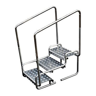 Avonstar Trading Company Limited Avonstar Caravan Step 3 Tier with Double Handrail Aluminium Non-Slip Tread, Stainless Steel, Powder Coated Avonstar Trading Company Limited Avonstar Caravan Step 3 Tier with Double Handrail Aluminium Non-Slip Tread, Stainless Steel, Powder Coated
