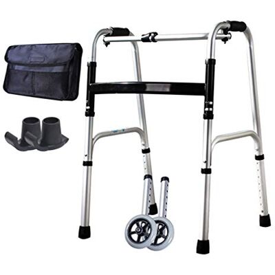 GLJTUO Foldable Elderly Walker Trolley with 2 Wheels and Carry Bag,Walking e GLJTUO Foldable Elderly Walker Trolley with 2 Wheels and Carry Bag,Walking e