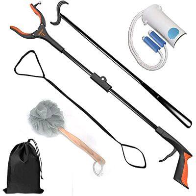 Kekoy 6 piece Hip Replacement Recovery Aids for Limited Mobility, Seniors, Hip Kit for Total Hip Replacement with 32" Grabber, Sock Aid, Dressing Aid with Shoe Horn, Leg Lifter, Bath Sponge Kekoy 6 piece Hip Replacement Recovery Aids for Limited Mobility, Seniors, Hip Kit for Total Hip Replacement with 32" Grabber, Sock Aid, Dressing Aid with Shoe Horn, Leg Lifter, Bath Sponge