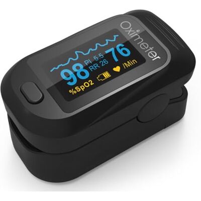BLUEZY Finger Tip Pulse Oximeter, Measures Oxygen Saturation, Pulse Rate, Perfusion Index and Pulse Bar Oxygen Monitor Finger Adults Sats Monitor Easy to Read OLED Display BLUEZY Finger Tip Pulse Oximeter, Measures Oxygen Saturation, Pulse Rate, Perfusion Index and Pulse Bar Oxygen Monitor Finger Adults Sats Monitor Easy to Read OLED Display