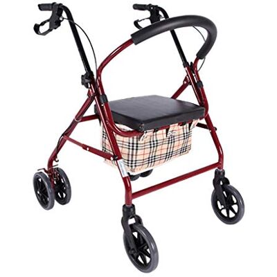 SBCGFY Walker,Foldable Walking Mobility Aid, Walker, Rollator, Shopping Trolley with Seat and Handbrake, for Elderly Disability Walkers with Wheels SBCGFY Walker,Foldable Walking Mobility Aid, Walker, Rollator, Shopping Trolley with Seat and Handbrake, for Elderly Disability Walkers with Wheels