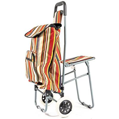 NRS Single Wheels Leisure Shopping Trolley with Fold Down Seat NRS Single Wheels Leisure Shopping Trolley with Fold Down Seat