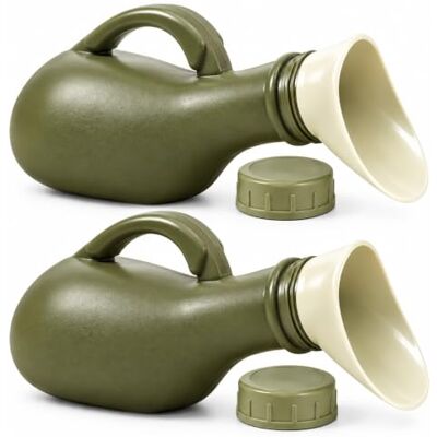 BURAKH Unisex Urinal Bottle 1L (1000ml) for Men & Women, Spill-Proof Portable Urine Bottle with Female Funnel, Bedside Pee Bottle for Bed, Car, Travel, Camping & Emergency Use, Pack of 2 BURAKH Unisex Urinal Bottle 1L (1000ml) for Men & Women, Spill-Proof Portable Urine Bottle with Female Funnel, Bedside Pee Bottle for Bed, Car, Travel, Camping & Emergency Use, Pack of 2