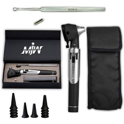 MJW Fiber Optic Mini Otoscope Ear Healthy Tool for Home use with Extra Replaceable LED Light MJW Fiber Optic Mini Otoscope Ear Healthy Tool for Home use with Extra Replaceable LED Light