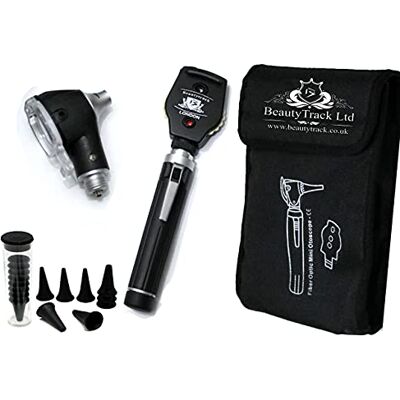 BeautyTrack Mini ENT Otoscope, Complete Set Fiber Optic Diagnostic Otoscope, Carry Pouch BeautyTrack Mini ENT Otoscope, Complete Set Fiber Optic Diagnostic Otoscope, Carry Pouch