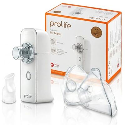 prolife PN Mesh Nebuliser Machine for Adults & Kids Portable Inhalator for Asthma, Flu, Breathing Support, Silent Inhalator for Baby prolife PN Mesh Nebuliser Machine for Adults & Kids Portable Inhalator for Asthma, Flu, Breathing Support, Silent Inhalator for Baby