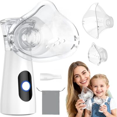 YOHOOLYO Portable Ultrasonic Nebuliser, 25 dB Pocket-Sized Design, Suitable for Home and Travel, USB-C Rrechargeable,with Adult and Child Nebuliser Face Nasks and Mouthpiece for Coughs,Colds,Nasal YOHOOLYO Portable Ultrasonic Nebuliser, 25 dB Pocket-Sized Design, Suitable for Home and Travel, USB-C Rrechargeable,with Adult and Child Nebuliser Face Nasks and Mouthpiece for Coughs,Colds,Nasal