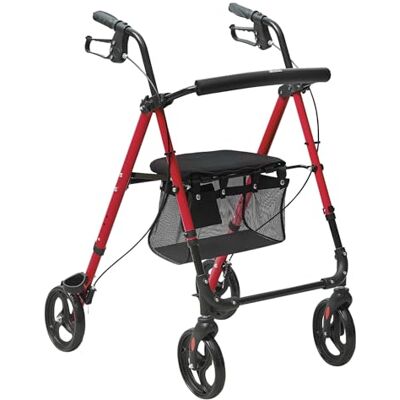 VEVOR Rollator Walker for Seniors and Adults Lightweight Aluminum Foldable Mobility Rollator with Adjustable Seat and Handle, 8" All Terrain Wheels, 300LBS Capacity VEVOR Rollator Walker for Seniors and Adults Lightweight Aluminum Foldable Mobility Rollator with Adjustable Seat and Handle, 8" All Terrain Wheels, 300LBS Capacity