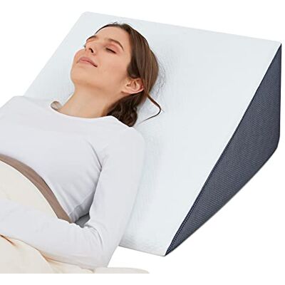 Touchutopia Bed Wedge Pillow for Sleeping, 10" 24" 24" Bamboo Triangle Pillow Wedge, Cooling Memory Foam Top, Elevated Support Wedge Pillow Removable Washable Cover Touchutopia Bed Wedge Pillow for Sleeping, 10" 24" 24" Bamboo Triangle Pillow Wedge, Cooling Memory Foam Top, Elevated Support Wedge Pillow Removable Washable Cover