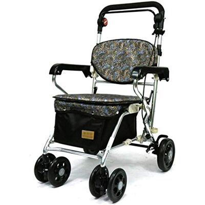 IUokLU 4 Wheels Walking, Folding Mobility Walking Aid, Height Adjustable Seat Elderly Aluminum Alloy Trolley Elderly Walker IUokLU 4 Wheels Walking, Folding Mobility Walking Aid, Height Adjustable Seat Elderly Aluminum Alloy Trolley Elderly Walker