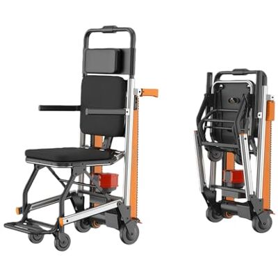 zhyunvd Electric Stair Climber, Foldable Wheelchair, Stair Climber Trolley, Aluminum Alloy, 100 Kg Load Capacity, Stair Climbing Aid for Seniors, Disabled and Elderly People zhyunvd Electric Stair Climber, Foldable Wheelchair, Stair Climber Trolley, Aluminum Alloy, 100 Kg Load Capacity, Stair Climbing Aid for Seniors, Disabled and Elderly People