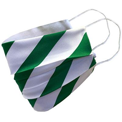 Great British Tie Club Emerald Green & White Striped Football Face Mask Great British Tie Club Emerald Green & White Striped Football Face Mask