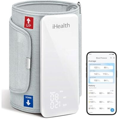 iHealth Neo Smart Arm Blood Pressure Monitor with Display with Wide Range Cuff That fits Standard to Large Adult Arms, Bluetooth Compatible for Apple & Android Devices iHealth Neo Smart Arm Blood Pressure Monitor with Display with Wide Range Cuff That fits Standard to Large Adult Arms, Bluetooth Compatible for Apple & Android Devices