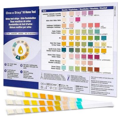One Step 10 x Urinalysis Multisticks Strips -10 Parameter Professional/GP Urine Tests pH/Glucose/Ketone/Liver & Kidney Infection One Step 10 x Urinalysis Multisticks Strips -10 Parameter Professional/GP Urine Tests pH/Glucose/Ketone/Liver & Kidney Infection
