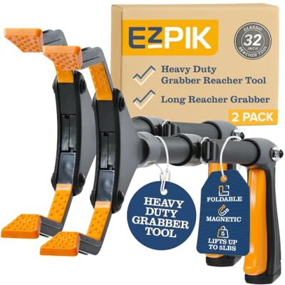 EZPIK 81cm/32in Litter Pickers Grabber Stick, Helping Hand Grabbers Dressing Aid Stick for Disabled, Adults, and Elderly, Heavy Duty Long Handled Pick Up Stick Grabber (2 Pack, Black) EZPIK 81cm/32in Litter Pickers Grabber Stick, Helping Hand Grabbers Dressing Aid Stick for Disabled, Adults, and Elderly, Heavy Duty Long Handled Pick Up Stick Grabber (2 Pack, Black)