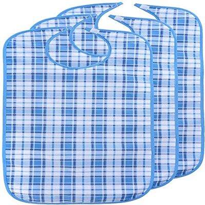 Aidapt Adult Easy Fit Waterproof Reusable Dinning Bibs Clothes Protector for The Elderly Set of 3 for Men and Women AID Aidapt Adult Easy Fit Waterproof Reusable Dinning Bibs Clothes Protector for The Elderly Set of 3 for Men and Women AID