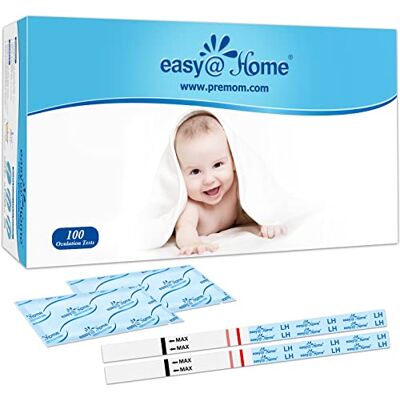 Easy@Home 100 Ovulation Test Strips, Fertility Test Ovulation Predictor Kit Powered by Premom Ovulation Predictor iOS Android App, Urine LH Strips, Track High+Peak Fertility Window, LH Surge Easy@Home 100 Ovulation Test Strips, Fertility Test Ovulation Predictor Kit Powered by Premom Ovulation Predictor iOS Android App, Urine LH Strips, Track High+Peak Fertility Window, LH Surge
