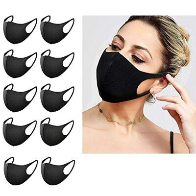 PROTECTAFILE 10 Pack Face Mask, Lycra or Spandex fabric, Mouth Mask, Reusable & Washable Masks for Running, Cycling, Skiing Motorbikes, Outdoor Activities(Black) PROTECTAFILE 10 Pack Face Mask, Lycra or Spandex fabric, Mouth Mask, Reusable & Washable Masks for Running, Cycling, Skiing Motorbikes, Outdoor Activities(Black)